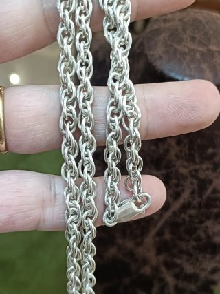 Elegante Cadena Cordón Plata