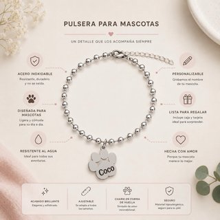 Pulsera personalizada con huella de mascota
