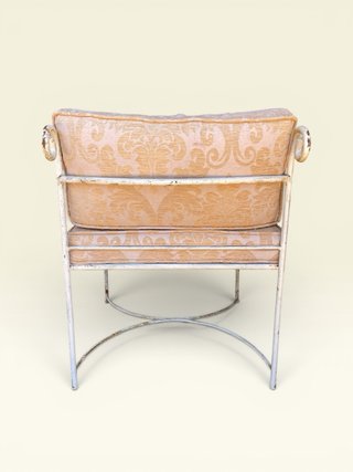 Conjunto sillones forja beige y dorado