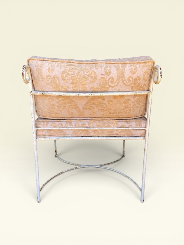 Conjunto sillones forja beige y dorado