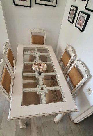 Mesa y 6 Sillas Comedor Vintage Restauradas
