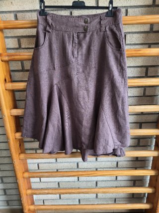 Falda Lino C&A Talla 44 Marrón