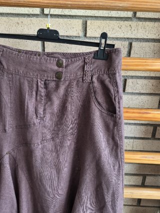 Falda Lino C&A Talla 44 Marrón