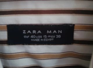Camisa de rayas hombre beige y marrón