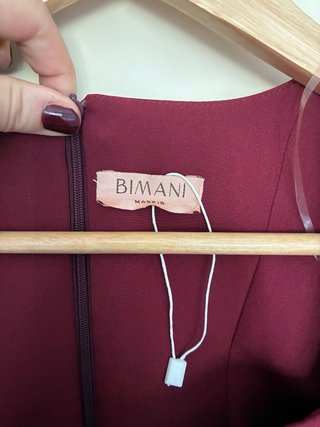Vestido Bimani granate manga larga