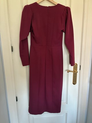 Vestido Bimani granate manga larga