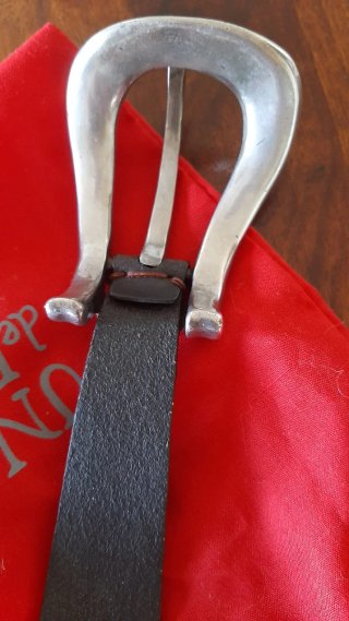 Bracciale Uno de 50 fibbia argento e cuoio