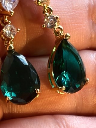 Pendientes Corazón Cristal Austriaco Esmeralda