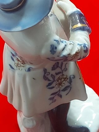 Coppia Statuine Ceramica Musicisti 20cm