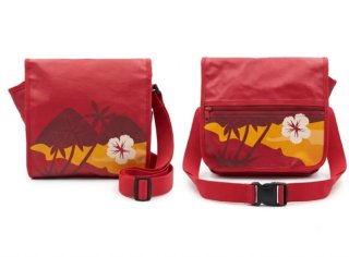 Bolso de hombro con estampado tropical