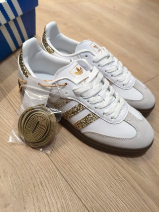Adidas Samba Golden Hour - Custom Gold Glitter