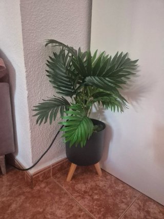 Maceta Decorativa Blanca y Verde