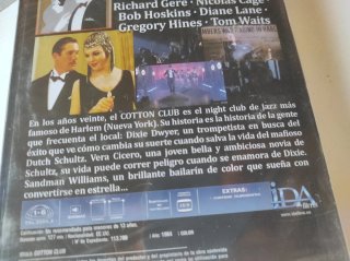 DVD Cotton Club 1984, Richard Gere Nicolas Cage