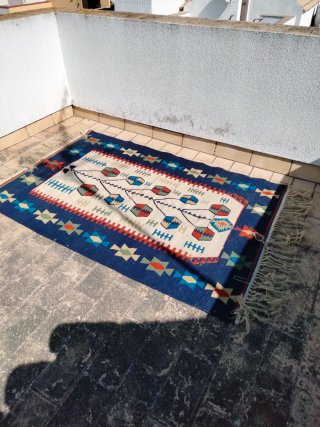 Alfombra Kilim de Lana Multicolor