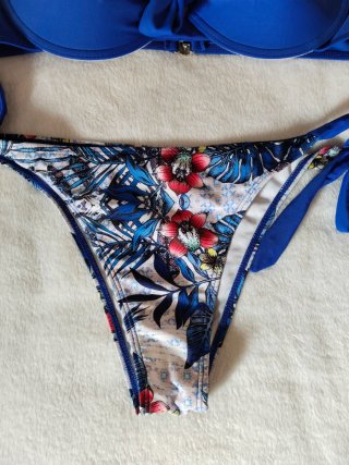 Bikini Mujer Azul y Estampado Floral