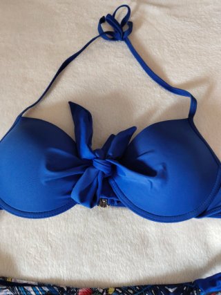 Bikini Mujer Azul y Estampado Floral