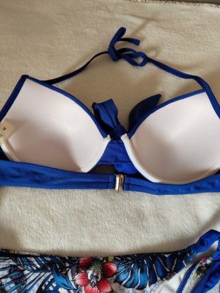 Bikini Mujer Azul y Estampado Floral