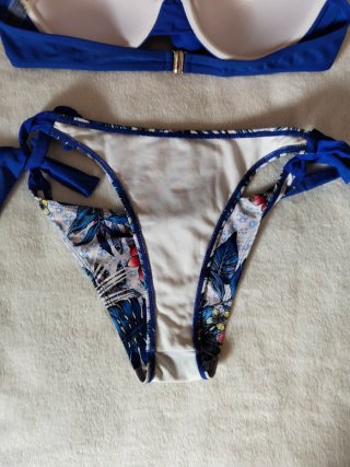 Bikini Mujer Azul y Estampado Floral