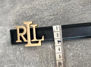 Cinturón Ralph Lauren Negro Hebilla Dorada RL