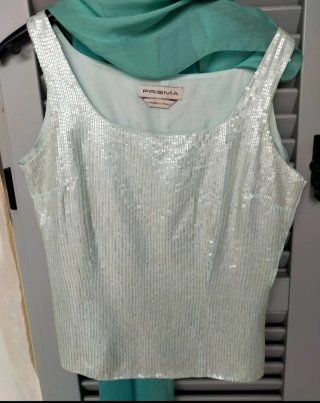 Completo cerimonia tg.44: pantaloni, top e foulard