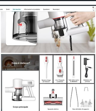 Aspirapolvere senza fili bianco