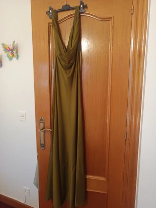 Vestido Zara Satén Largo Talla S