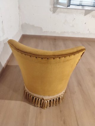 Poltrona vintage velluto senape
