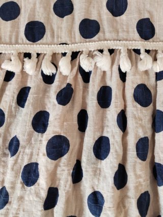 Vestido mujer lunares beige y azul
