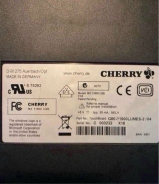 Teclado Cherry G80-11900 Touchboard Negro
