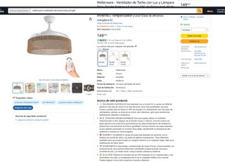 Ventilador Techo Mellerware Luz Ratán