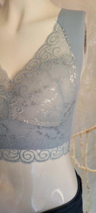Top sujetador encaje azul talla L