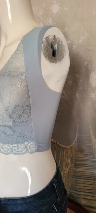 Top sujetador encaje azul talla L