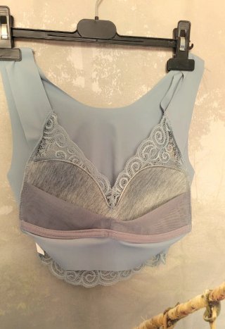 Top sujetador encaje azul talla L