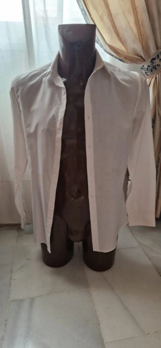 Camisa H&M Blanca Manga Larga Talla S