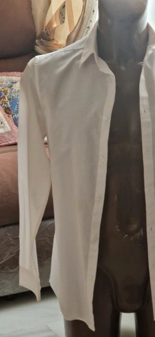 Camisa H&M Blanca Manga Larga Talla S