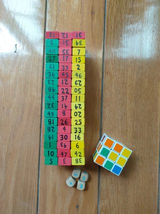Lote Jenga torre madera con números+Cubo Rubik 3x3