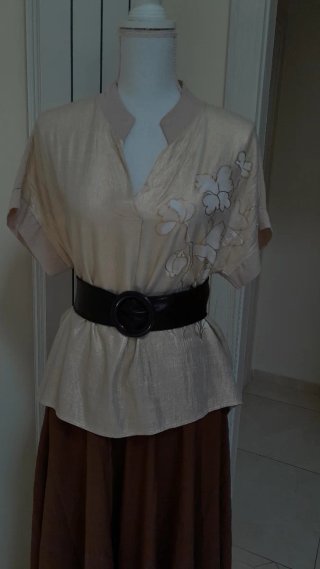 Gonna maxi poliestere + blusa cotone