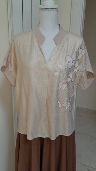 Gonna maxi poliestere + blusa cotone
