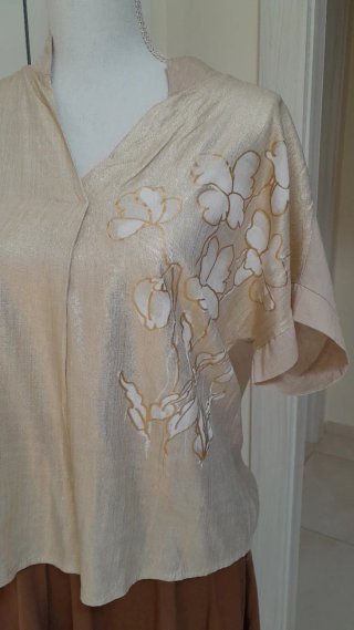 Gonna maxi poliestere + blusa cotone