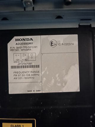 Radio CD Honda Jazz 2016 Original Gris
