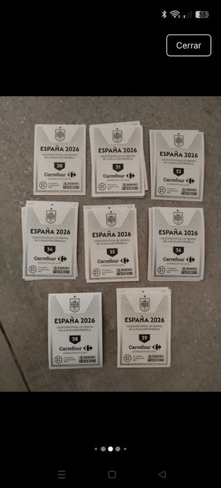 Cromos de fútbol España Panini Carrefour