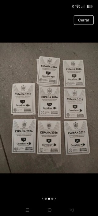 Cromos de fútbol España Panini Carrefour