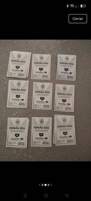 Cromos de fútbol España Panini Carrefour