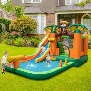 Castillo inflable para niños con tobogán compresor