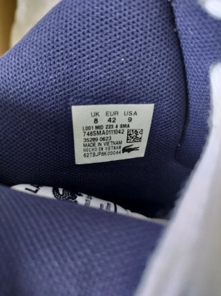 LACOSTE Vintage L001 Mid White/Navy Sneakers Men's