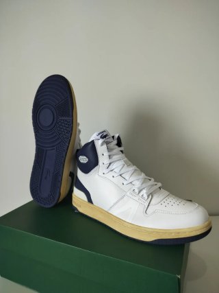 LACOSTE Vintage L001 Mid White/Navy Sneakers Men's