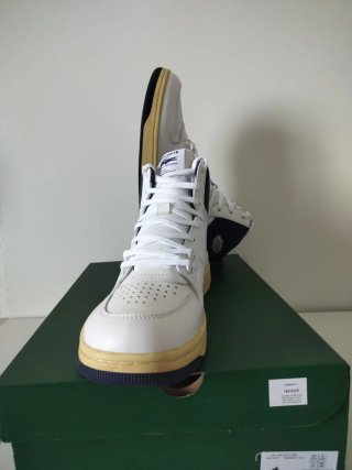 LACOSTE Vintage L001 Mid White/Navy Sneakers Men's