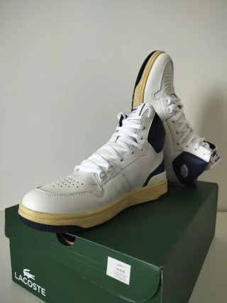 LACOSTE Vintage L001 Mid White/Navy Sneakers Men's