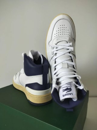 LACOSTE Vintage L001 Mid White/Navy Sneakers Men's