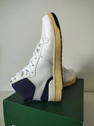 LACOSTE Vintage L001 Mid White/Navy Sneakers Men's